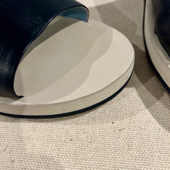 France’s Valentine Black leather cloud slide sandals size 9.5 B - Picture 8 of 16